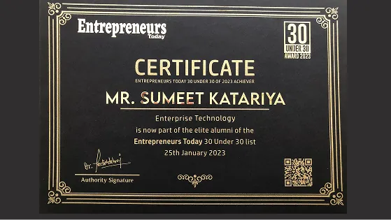 Sumeet Katariya Recognition Award 4